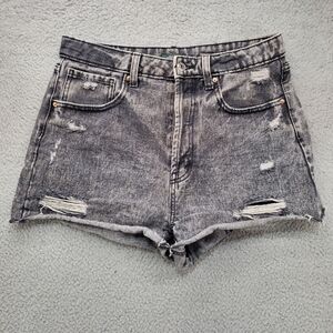 Wild Fable Highest Rise Cutoff Shorts Womens 10 Denim Distressed Gray Black